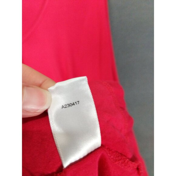 LOGO LORI GOLDSTEIN Womens Tunic Top SZ S Pockets Cinched Cuffs‎ Pink Pleat Neck - Picture 9 of 10